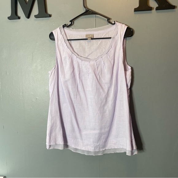 J. Jill Lavender Sleeveless Tank Top pleated front size medium - Picture 1 of 9